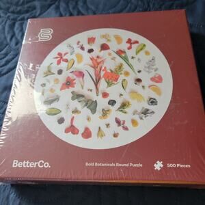 Bold Botanicals Round Puzzle 500 pieces designed by Evie Shaffer